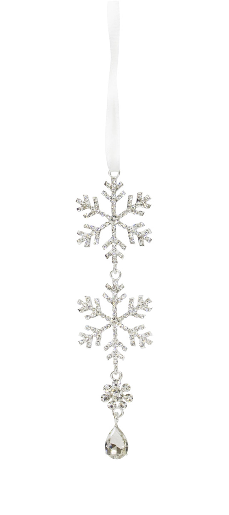 Jeweled Snowflake Ornament Drop Set Of 12