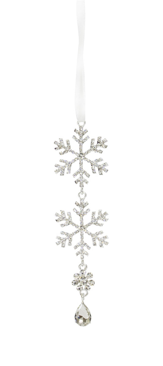 Jeweled Snowflake Ornament Drop Set Of 12