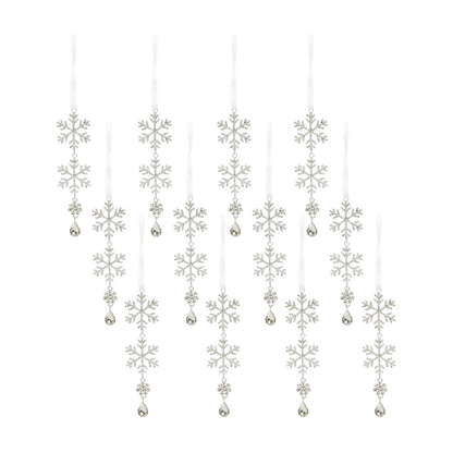 Jeweled Snowflake Ornament Drop Set Of 12