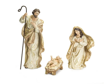 Holy Family Set of 3 Resin Figurines 5.25in Height to 18.5in Height