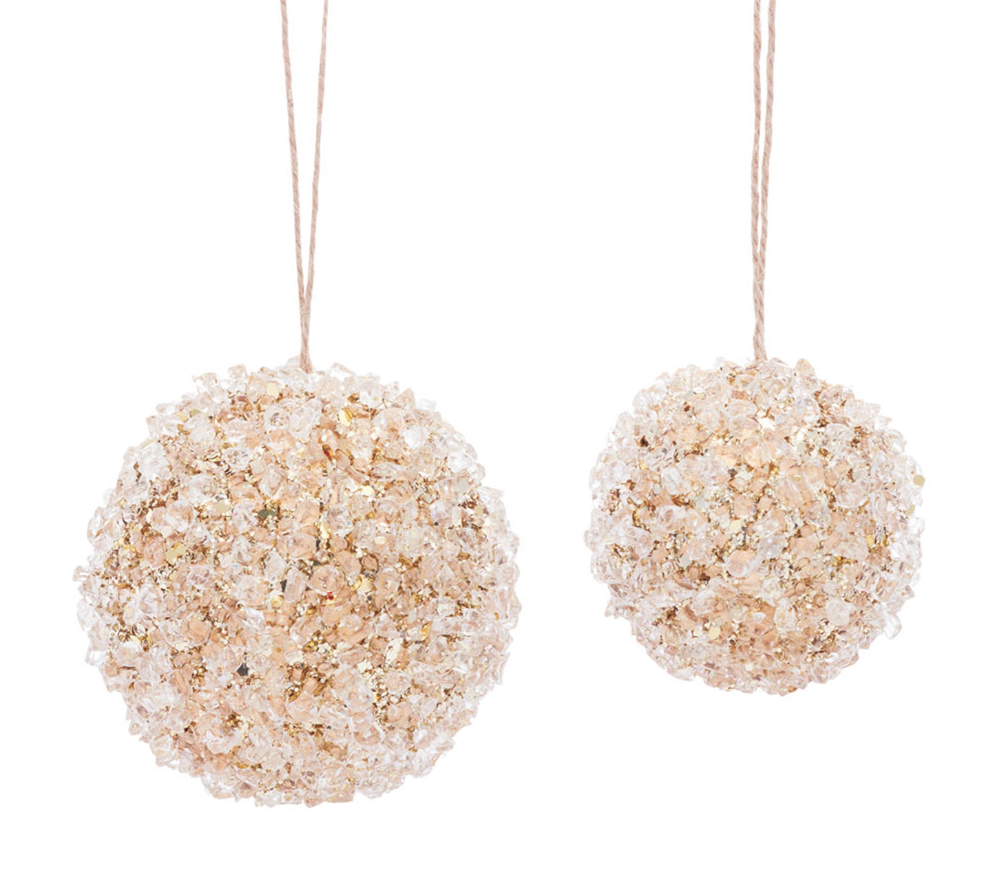 Gold Beaded Ball Ornament Set Of 8