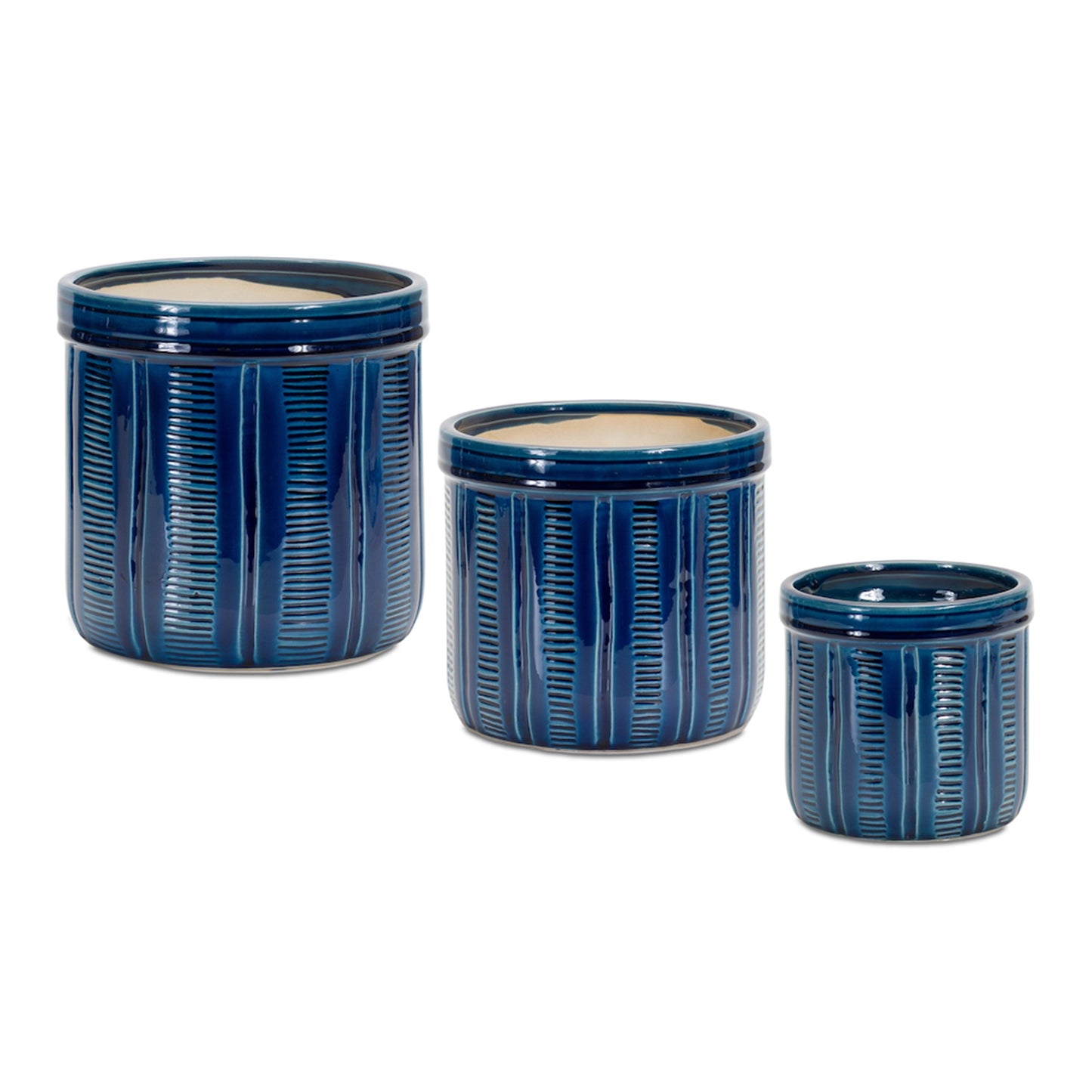 Blue Planter Set Of 3