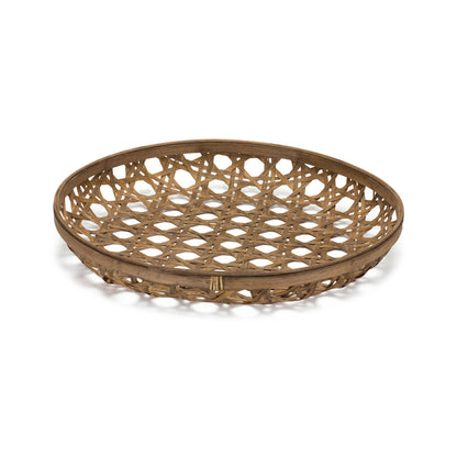 Large Decorative Bamboo Tray 22.25"