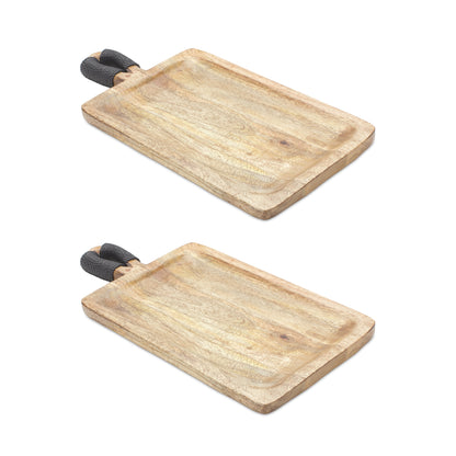 Mango Wood Cutting Board Style Tray Set Of 2