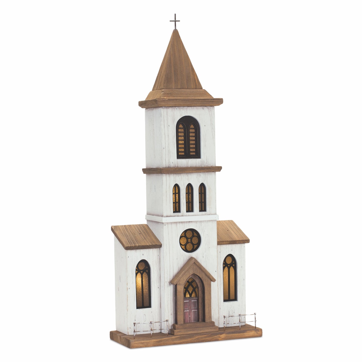 Lighted Wooden Church Display