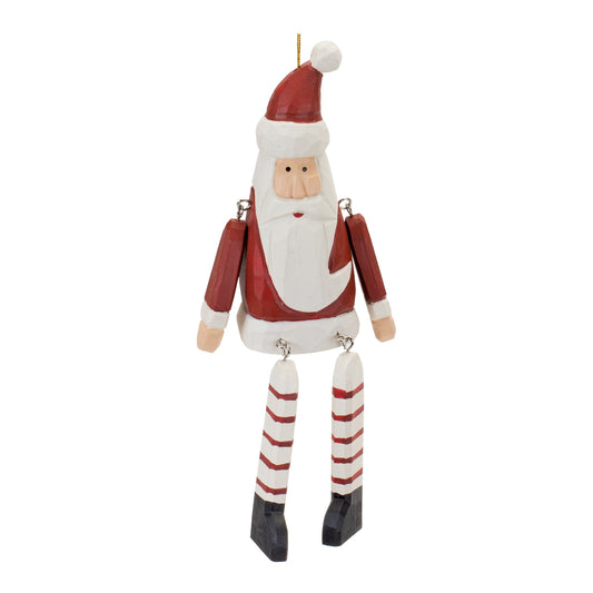 Wooden Santa Ornament Set Of 6