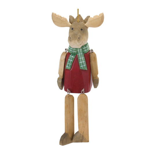 Wooden Moose Ornament Set Of 6