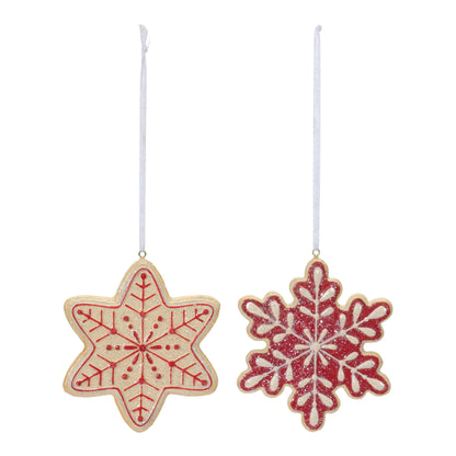 Gingerbread Snowflake Ornament Set Of 12