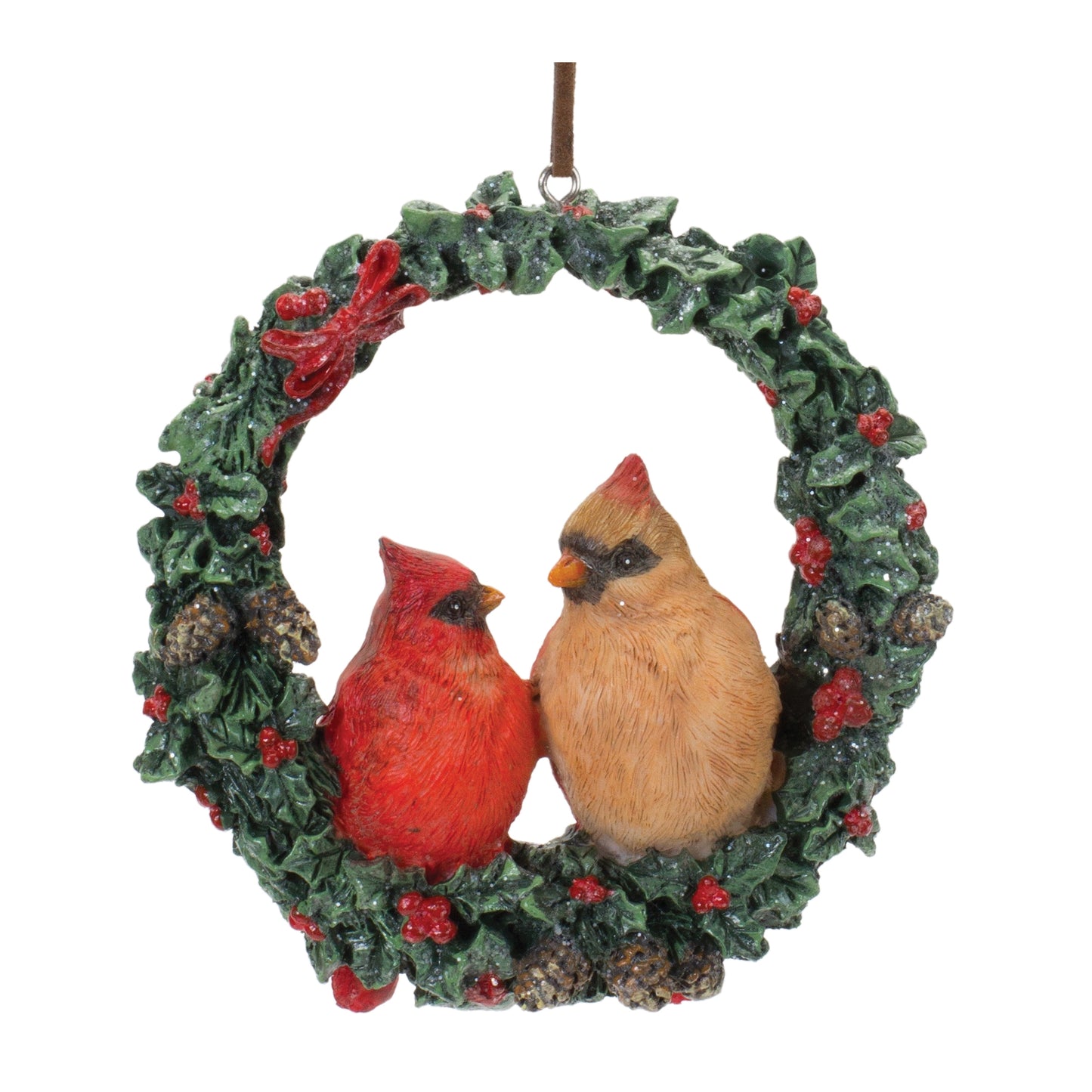 Cardinal Wreath Ornament Set Of 4