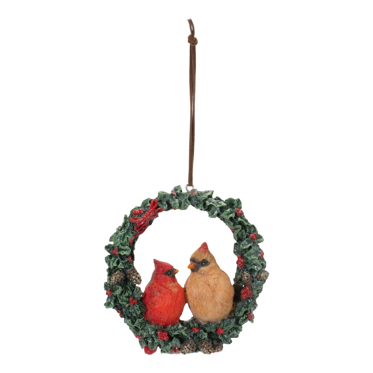 Cardinal Wreath Ornament Set Of 4