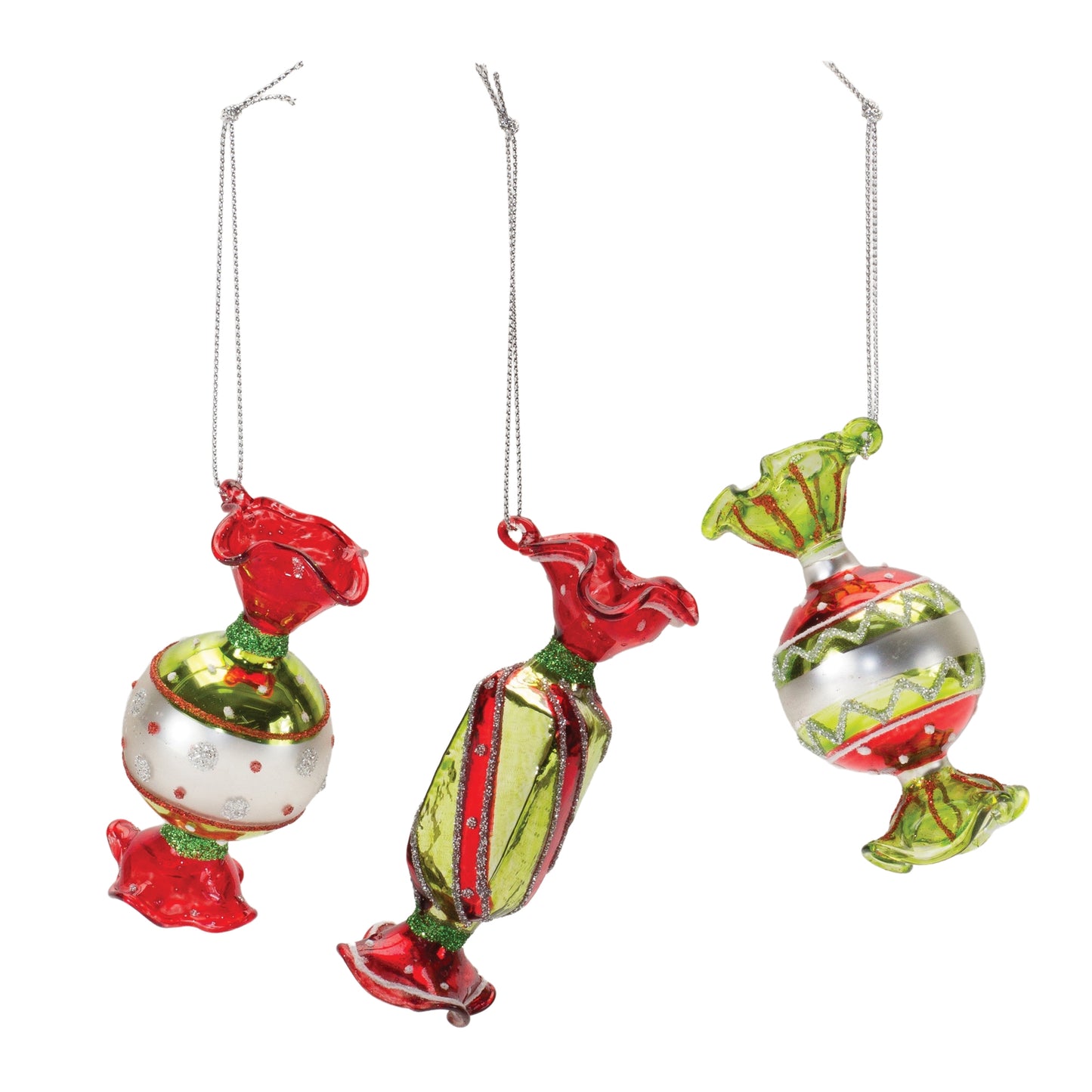 Glass Candy Ornament Set Of 12