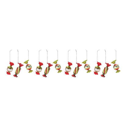 Glass Candy Ornament Set Of 12
