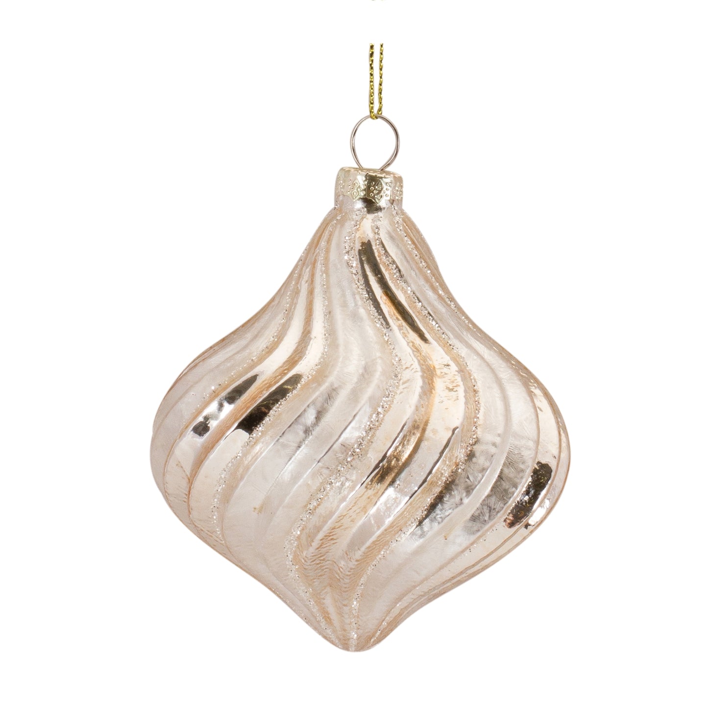 Ribbed Swirl Glass Ornament Set of 6