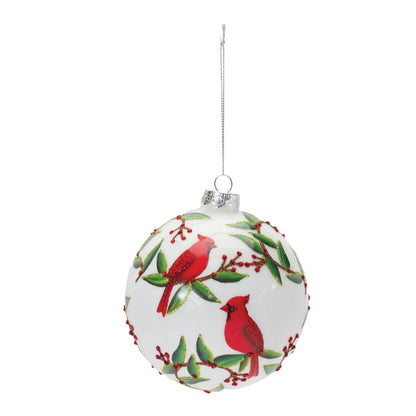 Cardinal Bird Ball Ornament Set Of 6