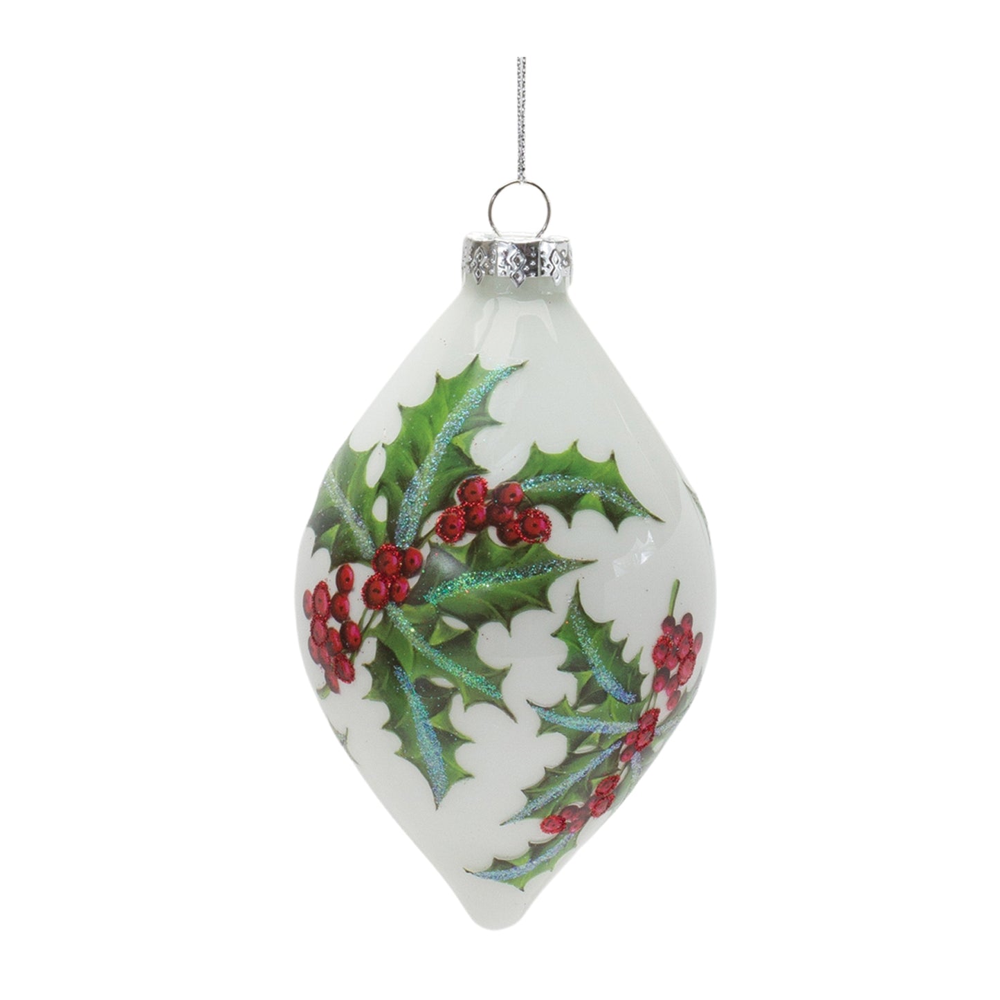 Glass Holly Berry Ornament Set Of 6