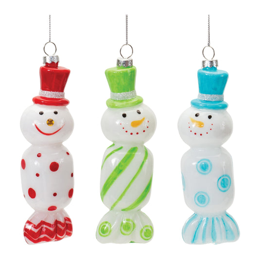 Candy Snowman Ornament Set Of 12