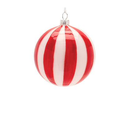 Striped Glass Ornament Set Of 6