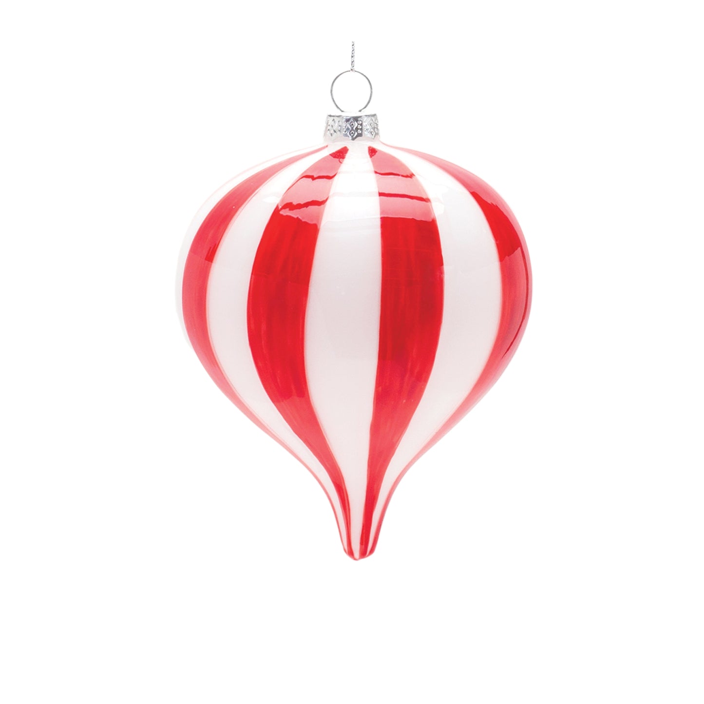 Striped Glass Ornament Set Of 6