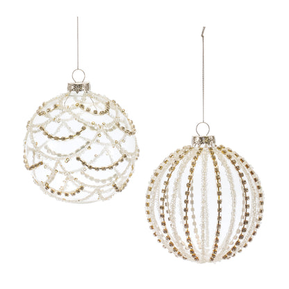 Jeweled Glass Ball Ornament Set of 6