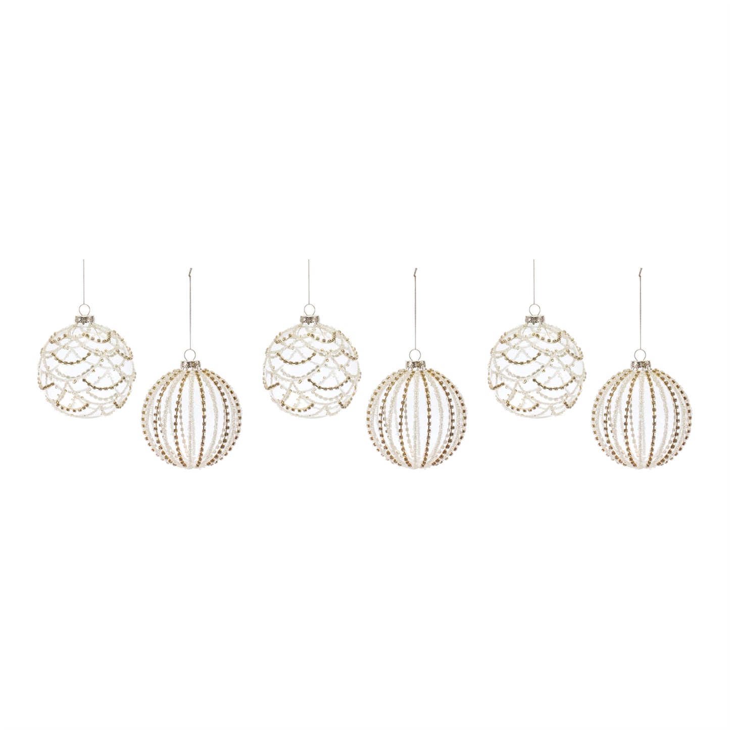 Jeweled Glass Ball Ornament Set of 6