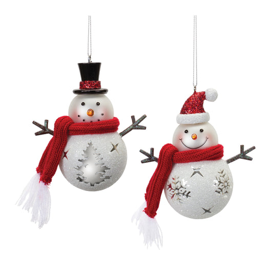 Glass Snowmen Ornament Set Of 6