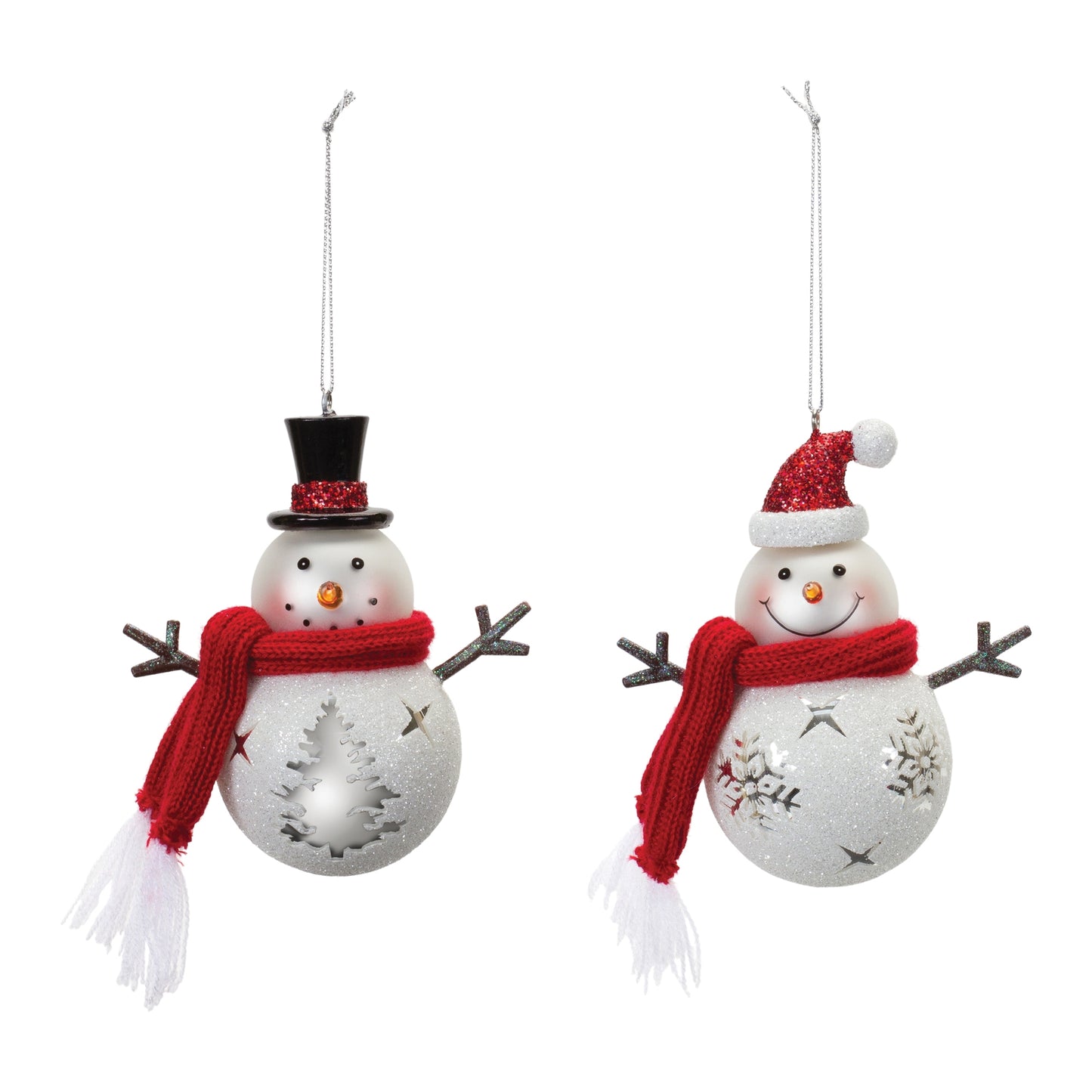 Glass Snowmen Ornament Set Of 6