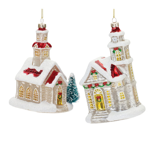 Church Ornament Set Of 6