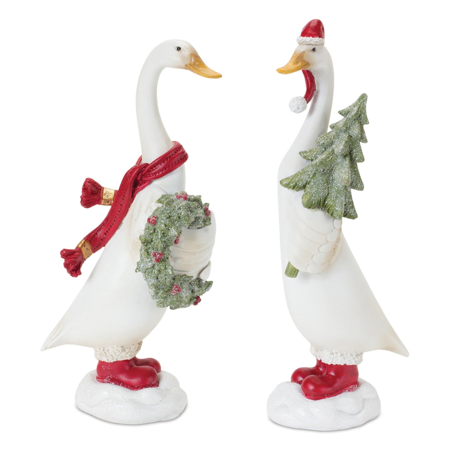 Christmas Goose Figurines Set Of 4