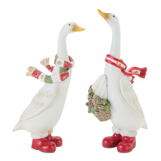 Christmas Goose Figurines Set Of 4