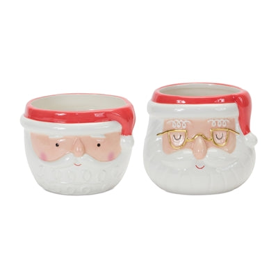 Ceramic Santa Planter Set of 2