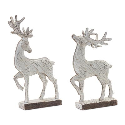 Carved Deer Figures Set of 2