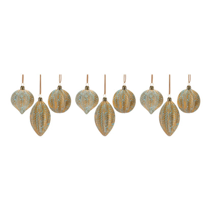 Rustic Glass Ornament Set Of 12