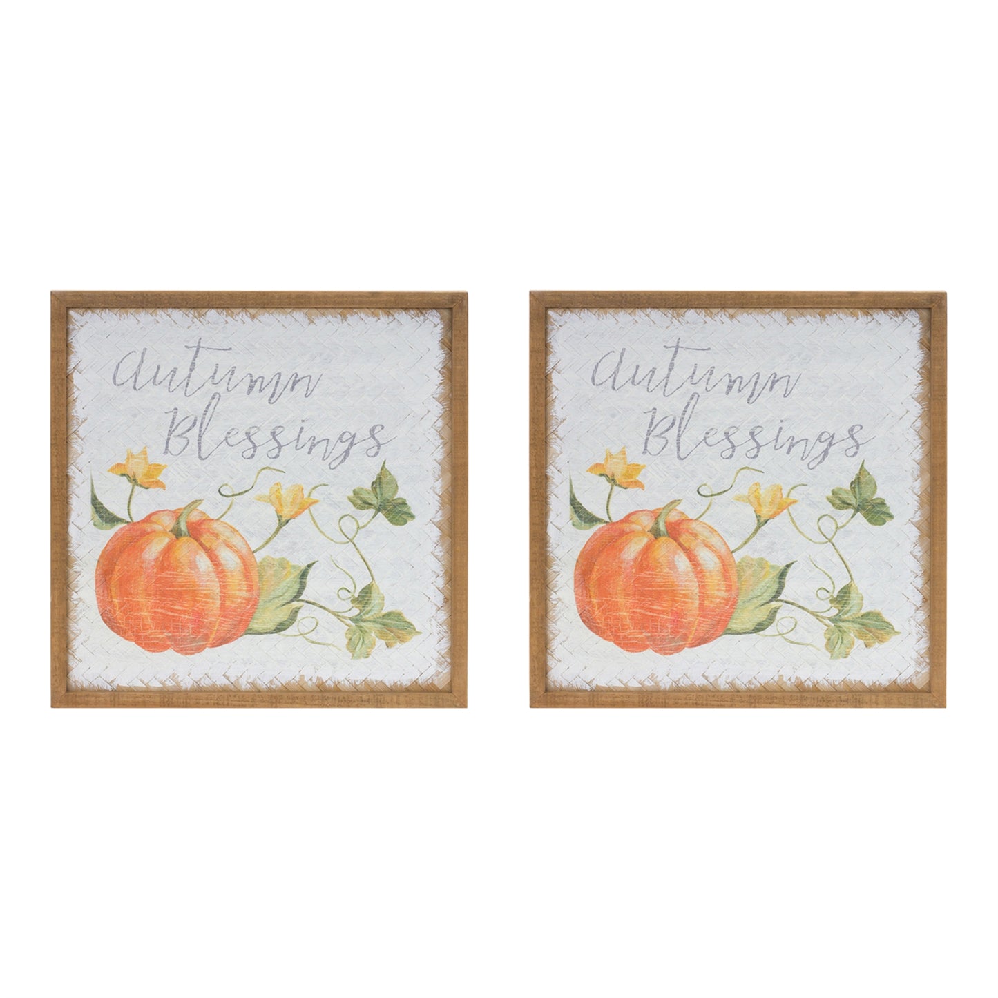 Autumn Blessing Pumpkin Sign Set Of 2