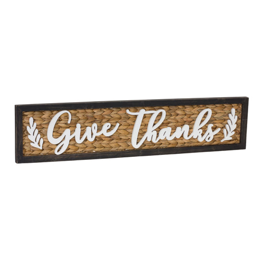 Woven Give Thanks Sign