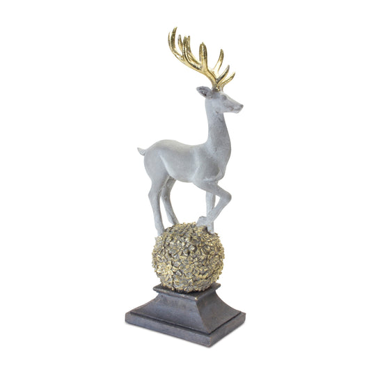 Deer On Orb Figurine 18"