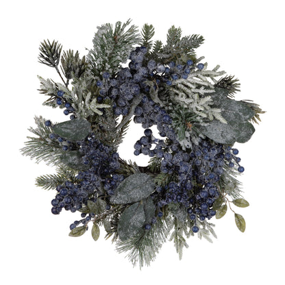 Frosted Blueberry Pine Wreath 18"D