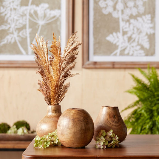 Wood Vase Set