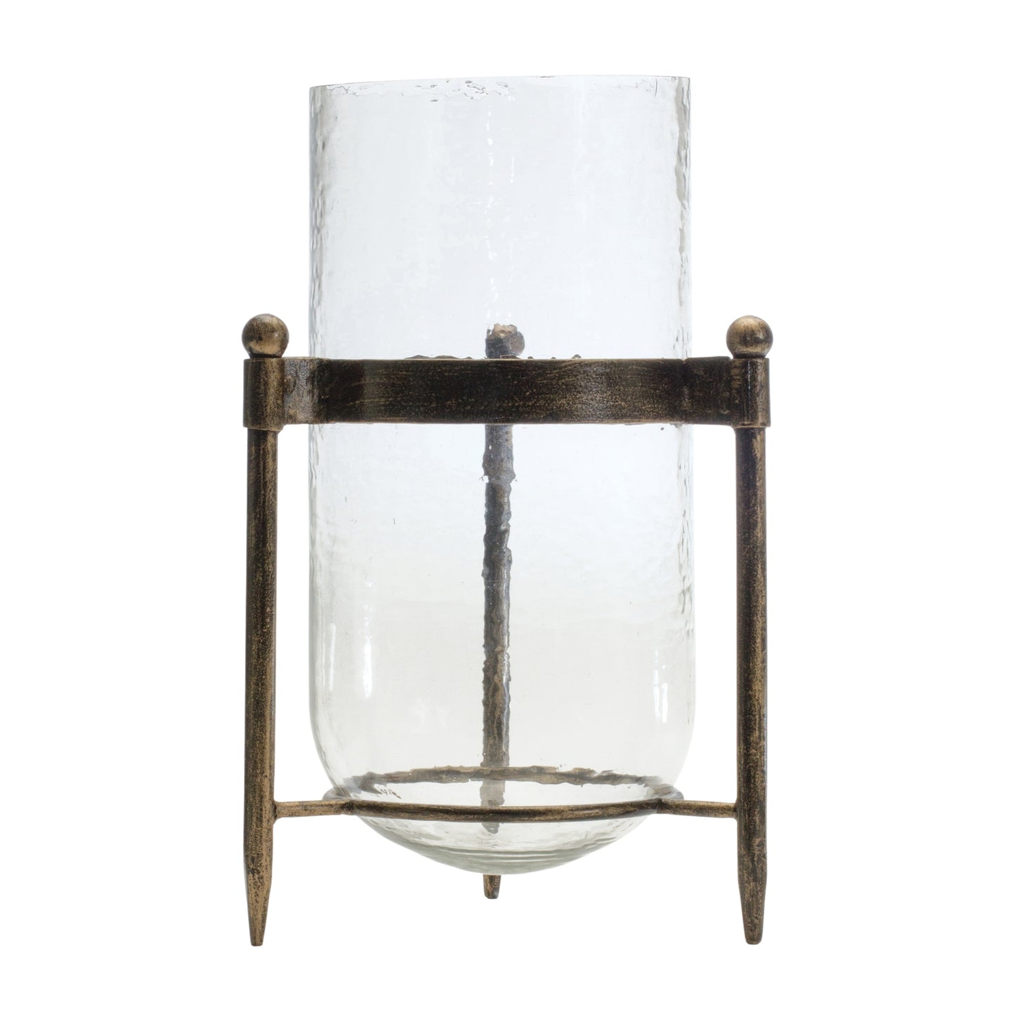 Glass Candle Holder in Metal Stand