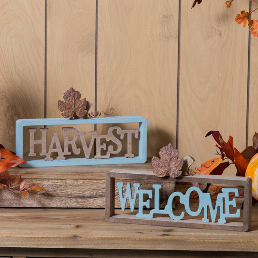 Welcome Harvest Sign Set Of 2