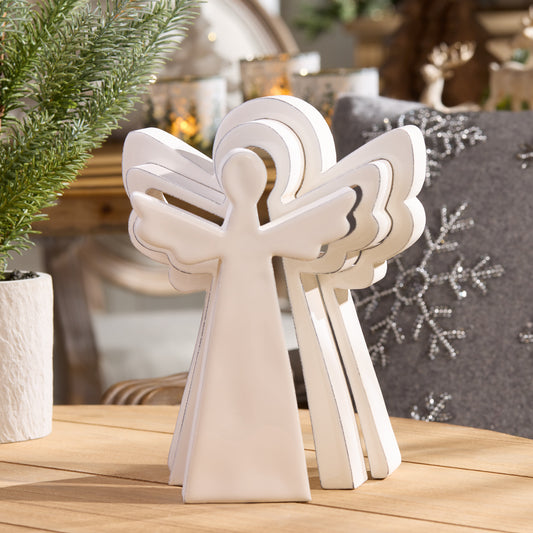 Wood Angel Nesting Display Set of 2