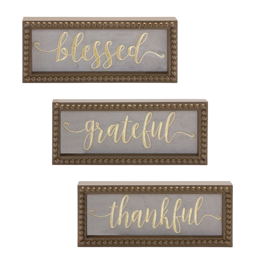 Framed Blessed Grateful Thankful Sentiment Signs