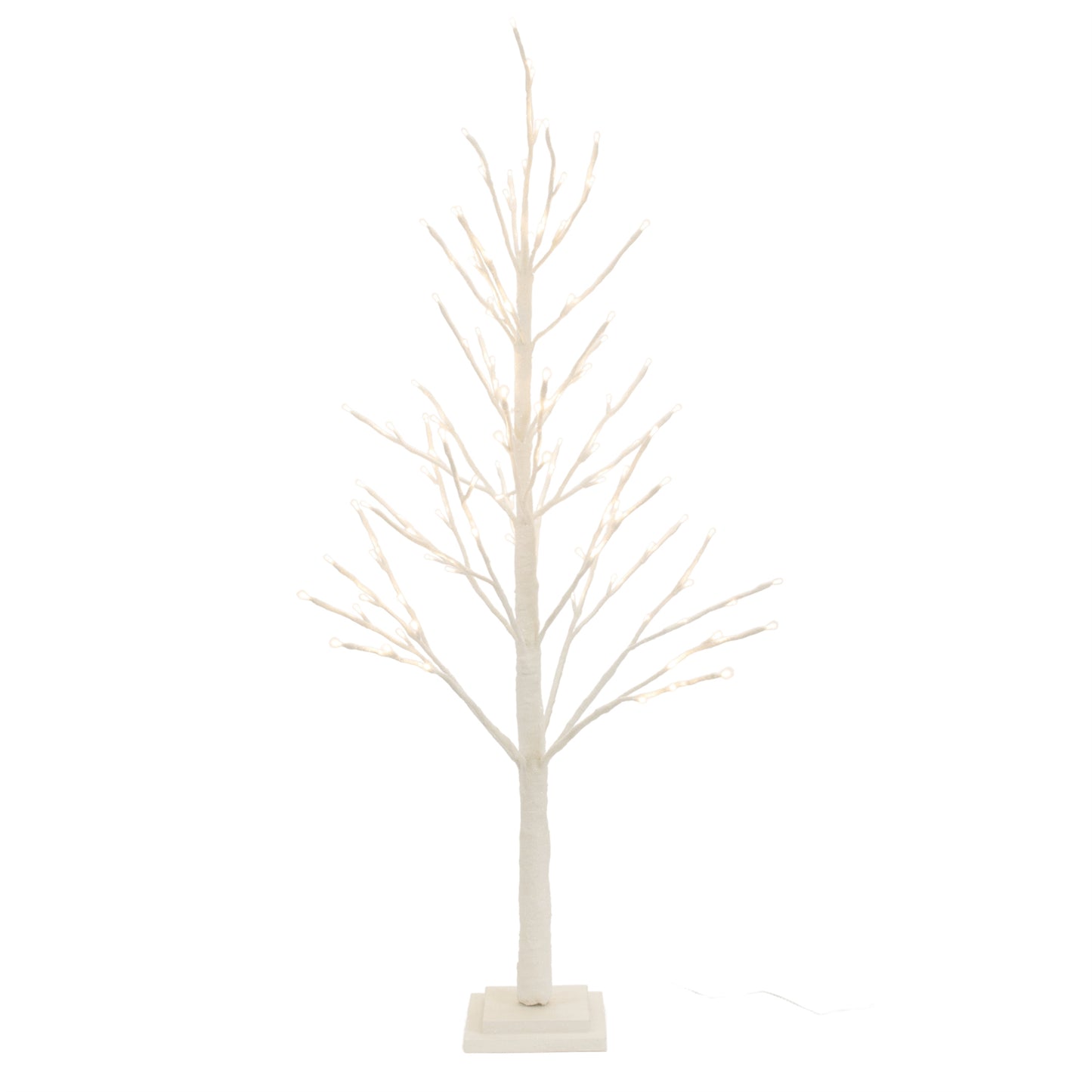 White Glittered LED Twig Tree 48"H