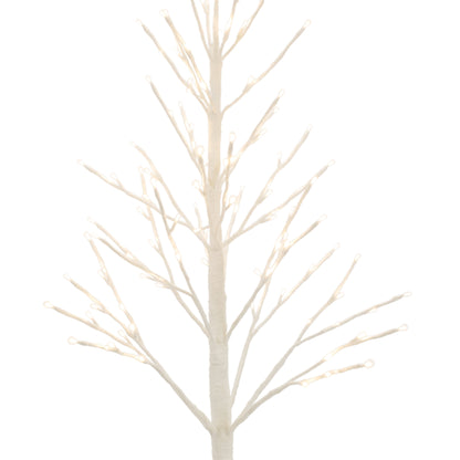 White Glittered LED Twig Tree 48"H