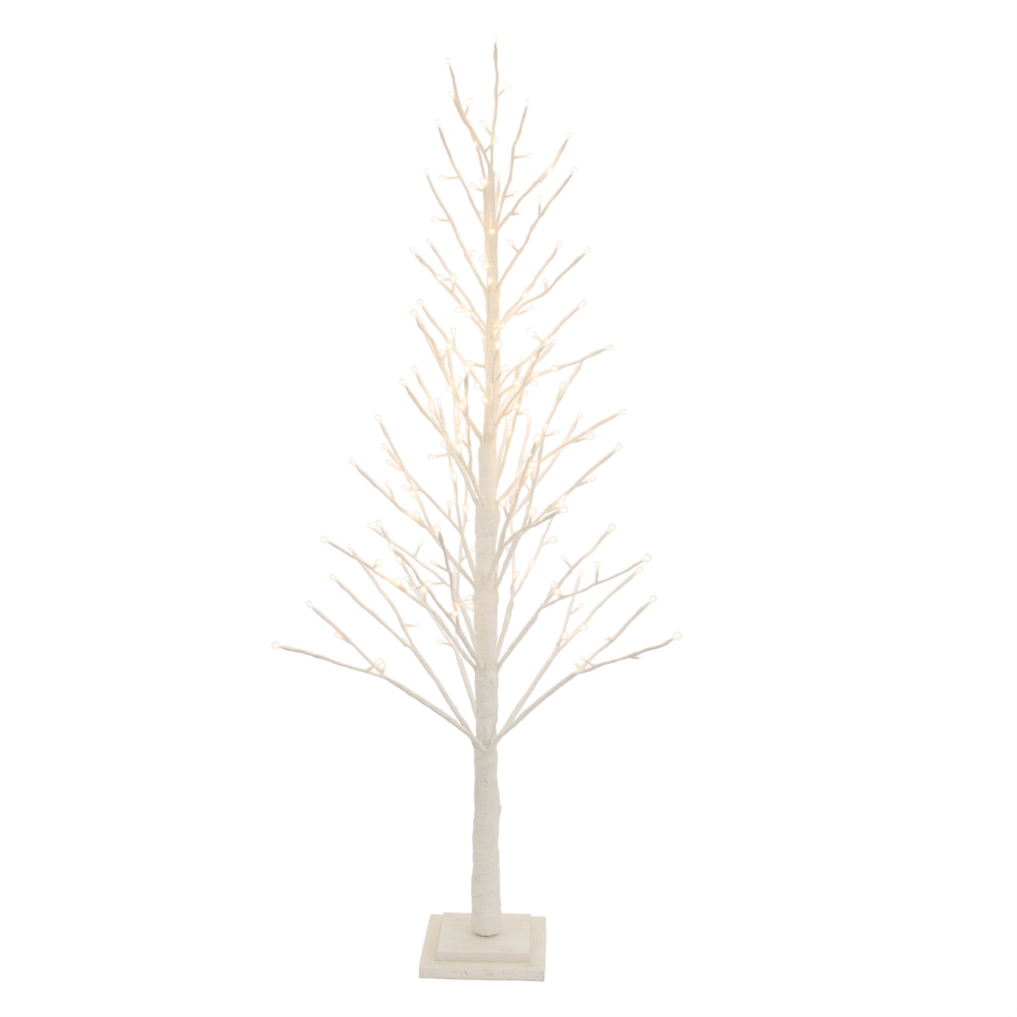 White Glittered LED Twig Tree 60"H