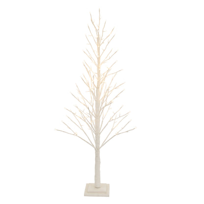 White Glittered LED Twig Tree 60"H