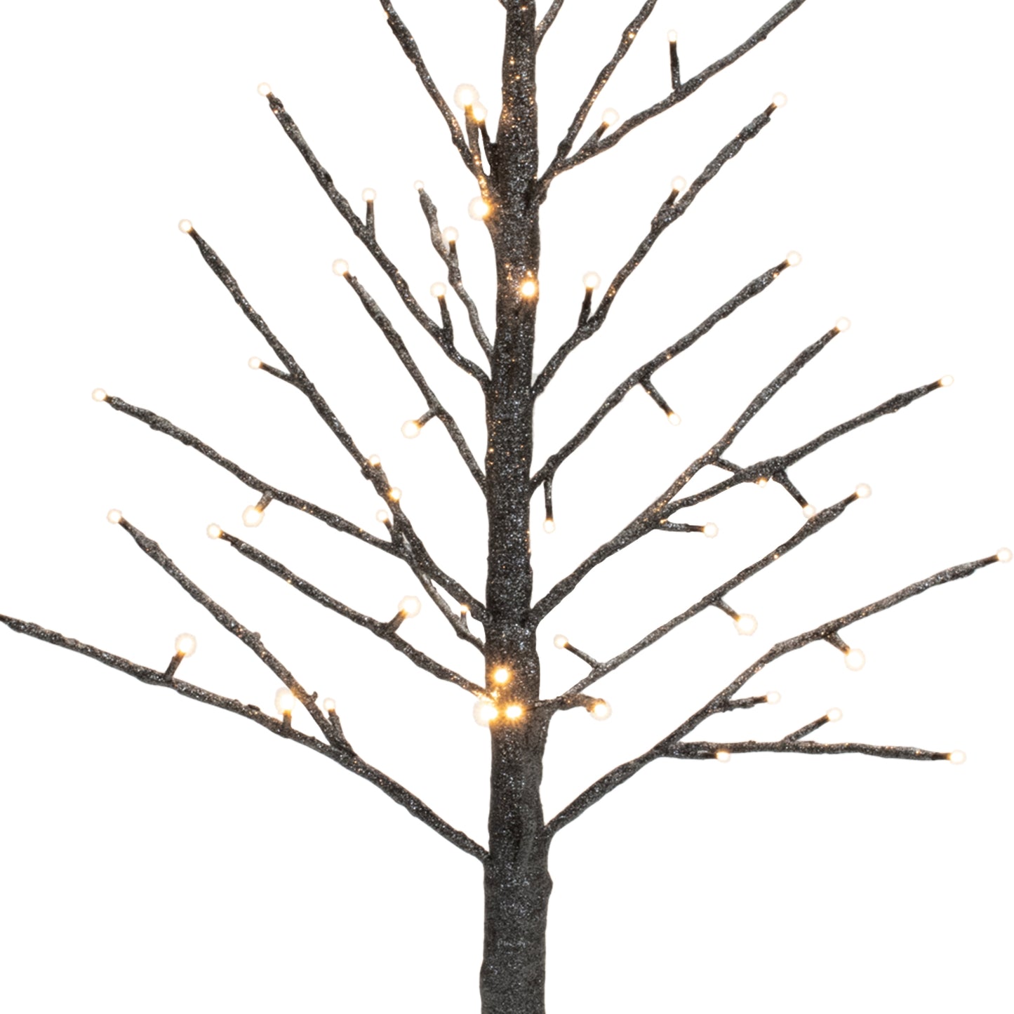 Black Glittered LED Twig Tree 36"H