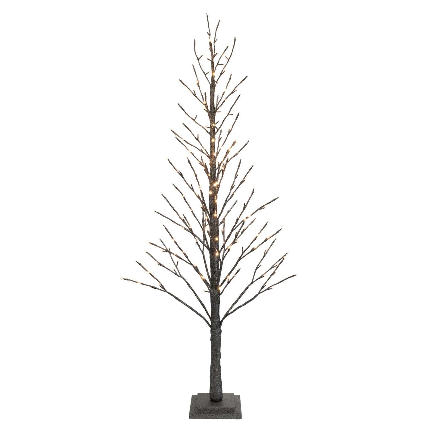 Black Glittered LED Twig Tree 60"H