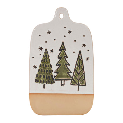 Ceramic Pine Tree Cutting Board Tray Set Of 4