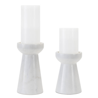 Marble Candle Holder Set Of 2