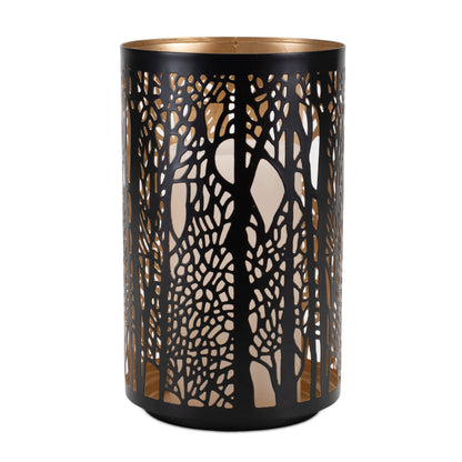 Forest Trees Punched Metal Candle Holder Set Of 2